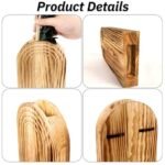Set of 2 Wooden Vases with Pampas Grass & Eucalyptus – Boho Home Decor for Living Room & Entryway - Image 3