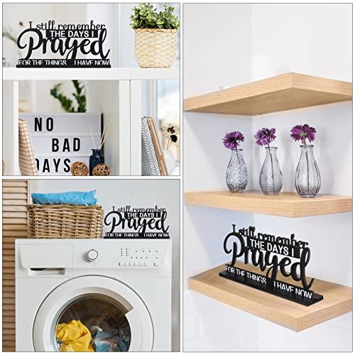51IKBNKAqfL._SL500_.jpg Jetec "I Still Remember the Days I Prayed" Inspirational Sign - Farmhouse Wooden Decor for Home & Office - Image 5