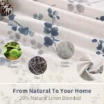 Shop BGment 84" Linen Curtains: 2-Panels with Floral Leaf Patterns, Light Filtering Privacy for Boho Farmhouse Style. Each Panel 52" Wide. - Image 3