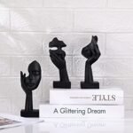 Oliruim 3-Piece Black Thinker Statue Set - Abstract Art Decor for Home, Office & Bathroom - Image 6