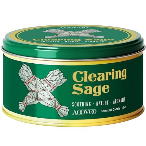 51L0aNye6uL._SL500_.jpg AOOVOO Sage Candle for Cleansing – 12oz Large 3-Wick Scented Candle with Crystals & Sage, Non-Toxic Aromatherapy Gift for Meditation. - Image 7