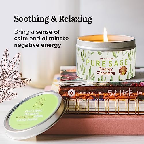 51LYocXoIiL._SL500_.jpg Pure SAGE 101 Long-Lasting White Sage Candle – 6 Oz, 35-Hour Burn, Organic Soy for Home Cleansing & Calm. - Image 4