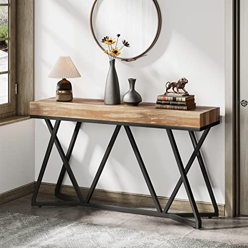 51Lt7tbYgUL._SL500_.jpg Tribesigns 55" Console Table: Farmhouse Sofa Table with Unique Metal Base for Living Room & Entryway. - Image 4