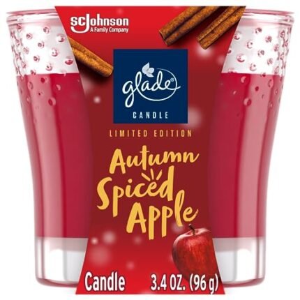 Glade Candle Jar, Air Freshener, Autumn Spiced Apple, Limited Edition Scent, 3.4 Oz