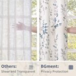 Shop BGment 84" Linen Curtains: 2-Panels with Floral Leaf Patterns, Light Filtering Privacy for Boho Farmhouse Style. Each Panel 52" Wide. - Image 6