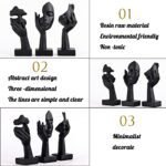 Oliruim 3-Piece Black Thinker Statue Set - Abstract Art Decor for Home, Office & Bathroom - Image 4