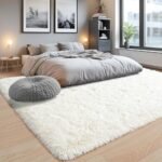Ultra Soft 8x10 Area Rugs: Fluffy Shaggy Carpets for Living Rooms & Kids' Rooms - Non-Slip, Modern Cream White Decor. - Image 7