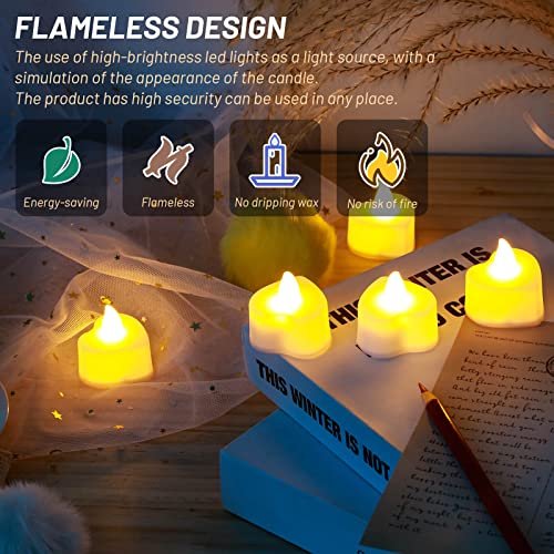 51OS4HLWACL._SL500_.jpg Cridoz 2000 Artificial Rose Petals & 24 LED Tea Light Candles for Romantic Décor—Perfect for Valentine's Day, Weddings, or Special Nights. - Image 4