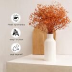 Small White Ceramic Flower and Pampas Grass Vase - Modern Bohemian Centerpiece for Home Decor. - Image 3