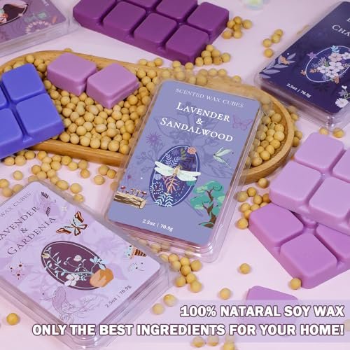 51Qkv7LosDL._SL500_.jpg SCENTORINI Wax Melts - Long-Lasting Lavender Scent, 4-Pack (Sage, Chamomile, Sandalwood) - 2.5 oz - Image 3