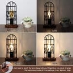 Touch Control Industrial Table Lamp: 3-Way Dimmable Vintage Cage Lamp for Bedroom & Kitchen - Image 2
