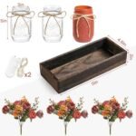 DUOER 3-Piece Mason Jar Centerpiece for Farmhouse Dining Table Decor with Wood Tray & LED Lights. Ideal for Kitchen, Living Room & Bathroom. - Image 7