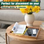 17-Inch Acacia Wood Serving Tray with Handles - Versatile Large Wooden Tray for Ottoman, Breakfast, and More - Image 3