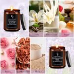 Aromatherapy Candle Gift Set: 4-Pack Soy Wax Candles (Lemon Lavender, Vanilla Sugar, Sandalwood Rose, Moroccan Amber) for Home Fragrance. - Image 3