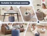 WSOFRLAC Dark Grey Pouf Ottoman - 26x18 Corduroy Foot Stools for Living Room, Small Foam Hassocks. - Image 6