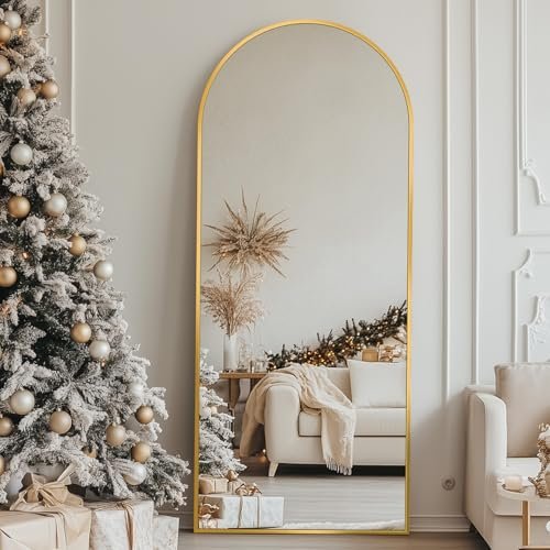 51b4zEpLx1L._SL500_.jpg 58"x19" Gold Arch Full Length Floor Mirror - Freestanding or Wall-Mounted for Bedroom & Living Room - Image 2