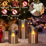 WeMarry Flameless LED Candles Set of 3 – 4", 5", 6" Gray Pillars with Remote & Timer, Perfect for Weddings, Parties, and Home Décor. - Image 2