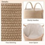 Mkono Natural Rope Storage Basket with Wooden Beads – Stylish Organizer for Blankets, Toys, Clothes, and Plants (16"W × 13.8"L) - Image 9