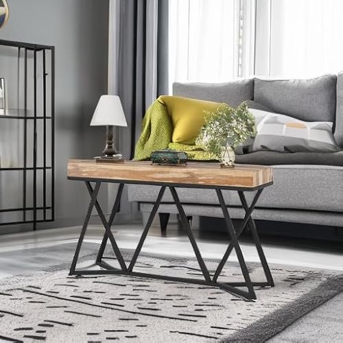 51dIoKNdyAL._SL500_.jpg Tribesigns 55" Console Table: Farmhouse Sofa Table with Unique Metal Base for Living Room & Entryway. - Image 6