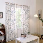 Shop BGment 84" Linen Curtains: 2-Panels with Floral Leaf Patterns, Light Filtering Privacy for Boho Farmhouse Style. Each Panel 52" Wide. - Image 2