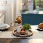 Hanobe Wooden Candle Plate Holder: Round Rustic Tray for Tealights, Pillars & Home Decor. Perfect for Christmas & Weddings! - Image 3