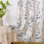 Shop BGment 84" Linen Curtains: 2-Panels with Floral Leaf Patterns, Light Filtering Privacy for Boho Farmhouse Style. Each Panel 52" Wide. - Image 7