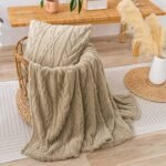 YUSOKI Sherpa Throw Blanket: Stylish, Super Soft, and Cozy 3D Design - Ideal Gift for Teens and Adults (Tan, 50"x65") - Image 3