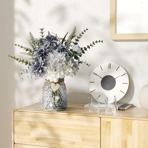 51fvF1K0v1L._SL500_.jpg Faux Flowers in Vase: Artificial Floral Centerpieces for Dining Room & Coffee Table Decor - Image 8