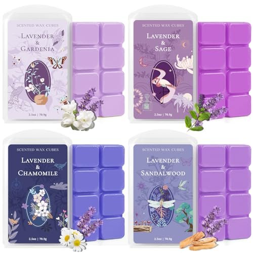 51gSBrTM8L._SL500_.jpg SCENTORINI Wax Melts - Long-Lasting Lavender Scent, 4-Pack (Sage, Chamomile, Sandalwood) - 2.5 oz - Image 8