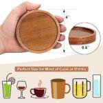 6-Piece Acacia Wood Coaster Set with Holder – Modern Rustic Coasters for Home, Dining, and Beer Bars - Image 7