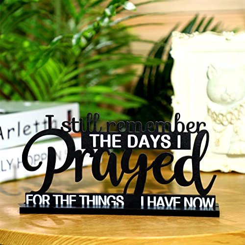 51m-rkraNqL._SL500_.jpg Jetec "I Still Remember the Days I Prayed" Inspirational Sign - Farmhouse Wooden Decor for Home & Office - Image 3