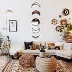 Scandinavian Natural Decor: Acrylic Moon Phase Wall Mirror for Bohemian Living Room & Bedroom Décor (Beige) - Image 4