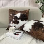 TOMWISH Set of 2 18x18 Christmas Cowhide Throw Pillow Covers for Western Decor—Ideal for Living Room & Bedroom. - Image 2