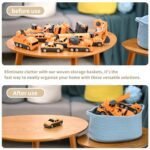Happyiren Cute Woven Storage Basket with Handle - Perfect for Gifts, Baby Showers & Organizing Toys (13"D x 8"W x 6"H) - Image 8