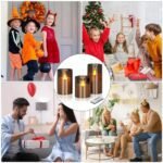 WeMarry Flameless LED Candles Set of 3 – 4", 5", 6" Gray Pillars with Remote & Timer, Perfect for Weddings, Parties, and Home Décor. - Image 3