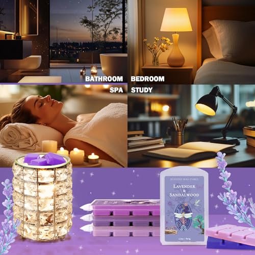 51q4XWaOWeL._SL500_.jpg SCENTORINI Wax Melts - Long-Lasting Lavender Scent, 4-Pack (Sage, Chamomile, Sandalwood) - 2.5 oz - Image 6