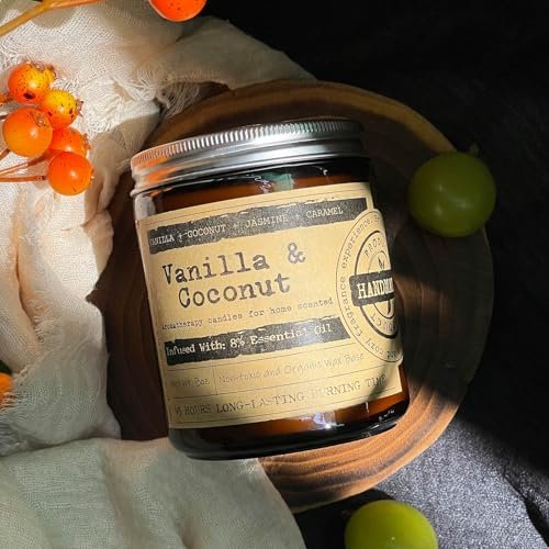 51q4vftzjyL._SL500_.jpg Coconut Vanilla Candles - 45h Aromatherapy for Relaxation, Stress Relief, and Calm Gifts. - Image 2