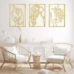 AGIOTA 3-Piece Gold Wall Art Set - Minimalist Metal Line Art of Female Body for Bedroom & Living Room Decor, 15 inches - Image 5