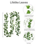 ARTKAIKE 12 Pack Fake Vines - 84 Feet of Aesthetic Artificial Ivy for Home, Bedroom, Wedding & Party Decor - Image 2