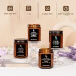 Aromatherapy Candle Gift Set: 4-Pack Soy Wax Candles (Lemon Lavender, Vanilla Sugar, Sandalwood Rose, Moroccan Amber) for Home Fragrance. - Image 4