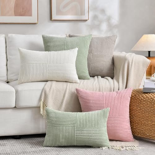 51uahfFhqJL._SL500_.jpg Fancy Homi 2-Pack Rustic Boho Decorative Throw Pillow Covers, 18x18 Inch, for Sofa and Home Decor - Image 9