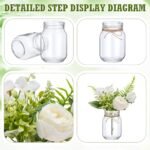 XunYee 10-Piece Mason Jar Centerpiece Set with Flower Vases for Wedding, Bridal Shower, and Engagement Decor (Rose) - Image 3