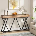 Tribesigns 55" Console Table: Farmhouse Sofa Table with Unique Metal Base for Living Room & Entryway. - Image 3