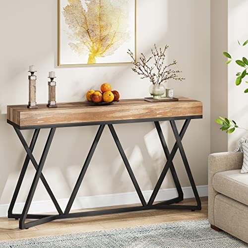 51xVqPggLXL._SL500_.jpg Tribesigns 55" Console Table: Farmhouse Sofa Table with Unique Metal Base for Living Room & Entryway. - Image 3