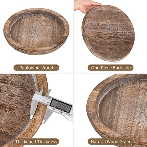 51y9QIkhSeL._SL500_.jpg Hanobe Wooden Candle Plate Holder: Round Rustic Tray for Tealights, Pillars & Home Decor. Perfect for Christmas & Weddings! - Image 4