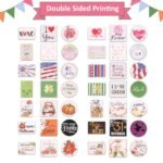 Tiered Tray Decor Set: Seasonal & Holiday Decorations with 3 Frames, 21 Double-Sided Cards, & 13 Rustic Wood Signs for Home. - Image 8