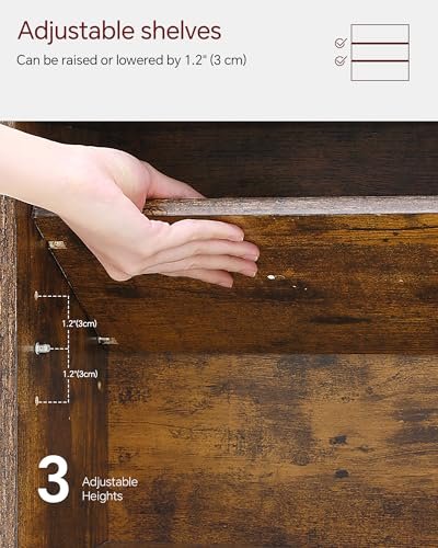 51ym9oXvk-L._SL500_.jpg SUNMORY 6-Tier Narrow Bookshelf with Storage Cabinet, Modern Floor-Standing Organizer in Rustic Brown for Home, Office, or Corner Spaces. - Image 5
