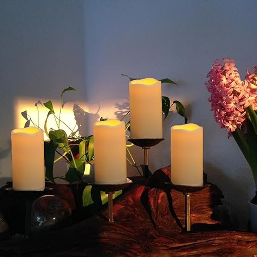 616N0hdZIFL._SL500_.jpg Biyanuo 2-Pack LED Flameless Outdoor Candles with Remote, Timer & Flickering Light (D3 x H5.5) for Camping, Weddings & Home Decor - Image 3