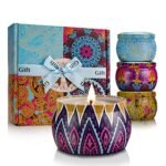 Scented Candles Gift Set, 4 Pack Aromatherapy Candles, Stress Relief Gifts for Women, Up to 120H Burning, Candles for Home Scented, Ideal for Birthday, Diwali, Christmas Gifts