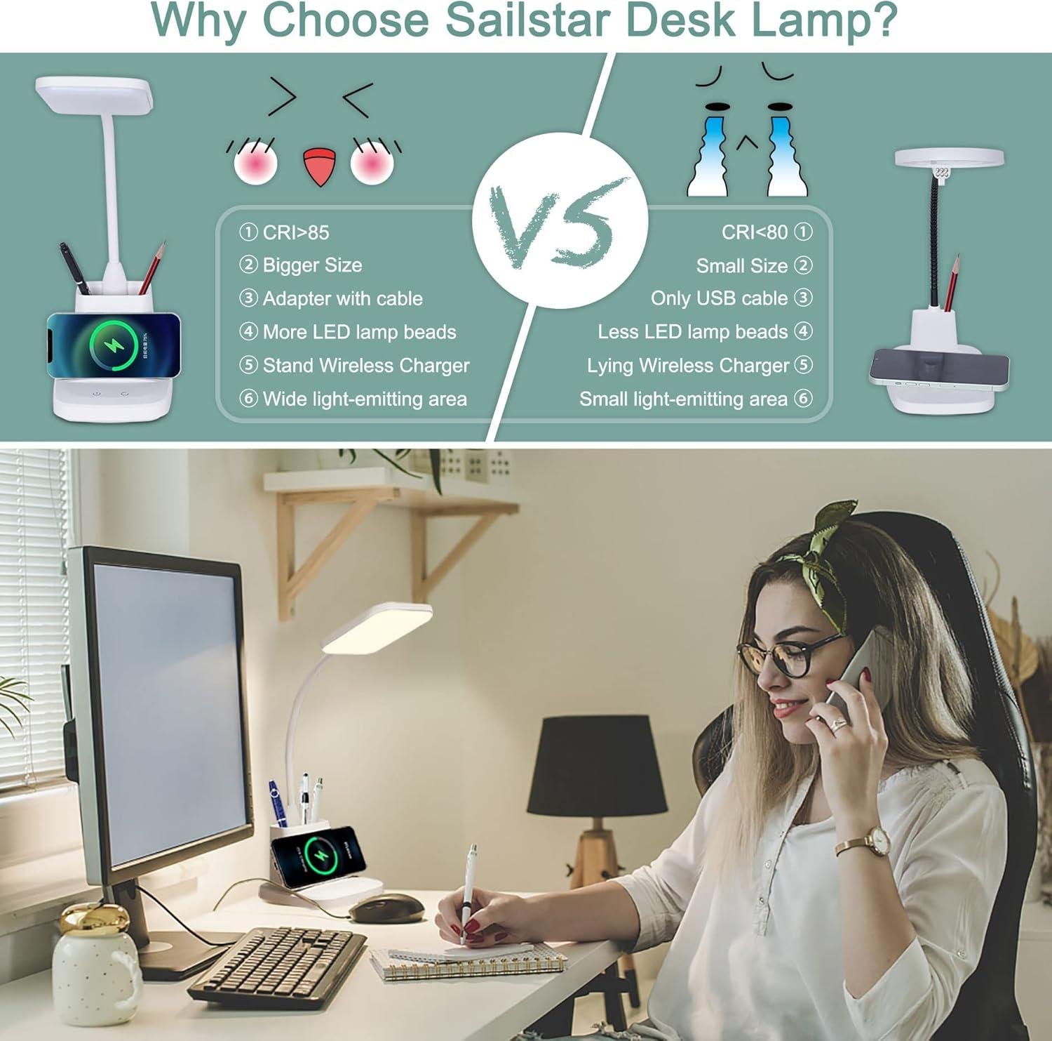 Why We Love the Sailstar LED Desk Lamp with Wireless Charger